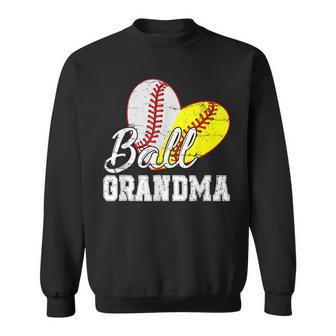 Baseball Softball Ball Heart Grandma Mothers Day Sweatshirt | Mazezy