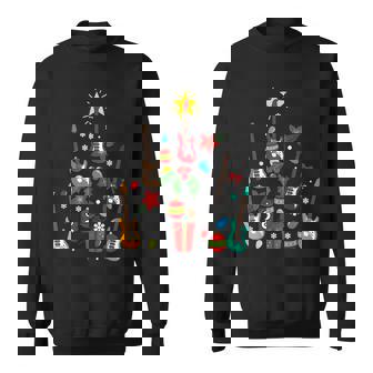 Bass Guitar Christmas Tree Guitar Player Musician Pajamas Men Women Sweatshirt Graphic Print Unisex - Thegiftio