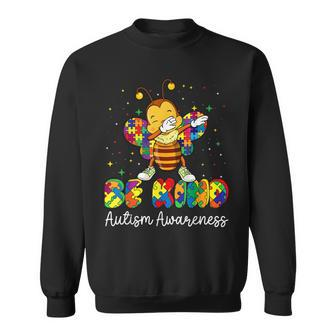 Be Kind Autism Awareness Puzzle Bee Dabbing Support Kid Girl Sweatshirt | Mazezy