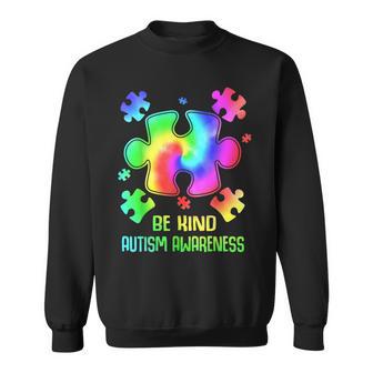 Be Kind Puzzle Tie Dye Autism Awareness Toddler Kids Sweatshirt | Mazezy