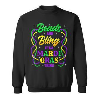 Beads And Bling Its A Mardi Gras Thing Festival Costume Sweatshirt - Seseable