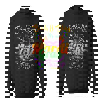 Beads And Bling Its A Mardi Gras Thing Fleur De Lis Mask Sweatshirt - Seseable