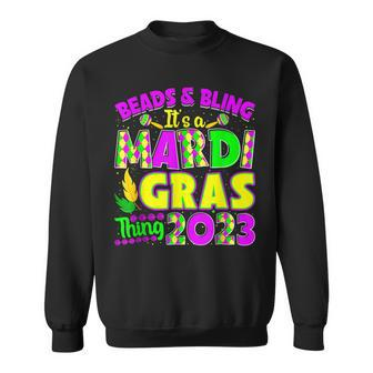 Beads And Bling Its A Mardi Gras Thing Funny Mardi Gras Sweatshirt - Seseable