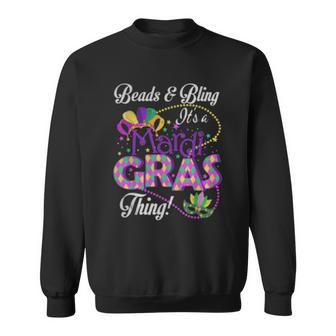 Beads And Bling Its A Mardi Gras Thing T-Shirt Men Women Sweatshirt Graphic Print Unisex - Thegiftio UK