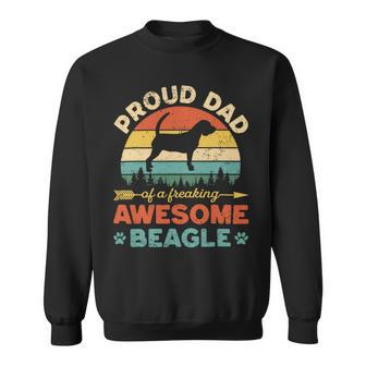 Beagle Dog Proud Beagle Dad Vintage Retro Dog Dad Present 100 Beagles Sweatshirt - Monsterry AU