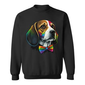 Beagle Gay Pride Dog Lgbt Rainbow Flag On Beagle Lgbtq Sweatshirt | Mazezy UK