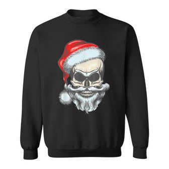 Bearded Vintage Skull Santa Claus Christmas Pajama Gift Men Women Sweatshirt Graphic Print Unisex - Seseable