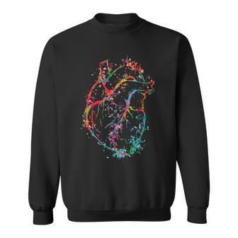 Beautiful Watercolour Heart Organ Human Body Anatomy Sweatshirt | Mazezy