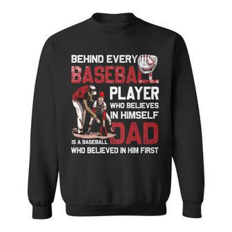 Behind Every Baseball Player Baseball Dad Fathers Day Sweatshirt - Thegiftio UK
