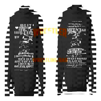 Behind Every Wrestler Who Believes In Himself Wrestling Dad Sweatshirt - Thegiftio UK