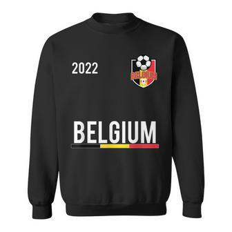 Belgium Flag Soccer Jersey Ball Belgian Football Men Women Sweatshirt Graphic Print Unisex - Seseable