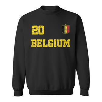 Belgium Soccer Jersey Number Twenty Belgian Flag Soccer Fan Men Women Sweatshirt Graphic Print Unisex - Seseable