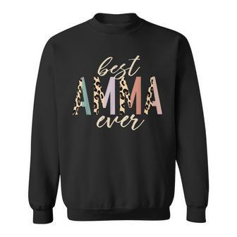 Best Amma Ever Gifts Leopard Print Mothers Day Sweatshirt - Seseable