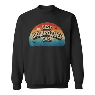 Best Big Brother Ever Men Retro Vintage Sunset Decor Brother Sweatshirt - Seseable