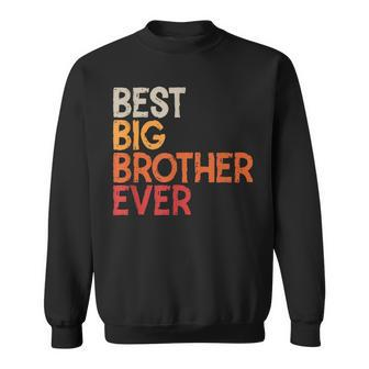Best Big Brother Ever Sibling Vintage Distressed Big Brother Sweatshirt - Seseable