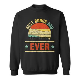 Best Bonus Dad Ever Vintage Sunset Funny Fathers Day Gift Sweatshirt | Mazezy