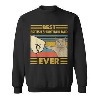 Best British Shorthair Dad Ever Retro Vintage Sunset Sweatshirt