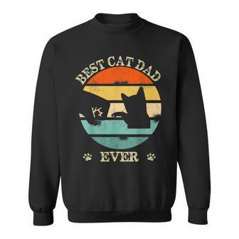 Best Cat Dad Ever Bump Fit Retro Vintage Gift Sweatshirt | Mazezy