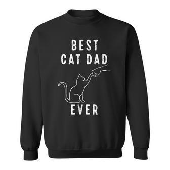 Best Cat Dad Ever Cat Daddy Paw Fist Bump Meow Cat Sweatshirt - Seseable