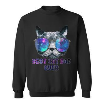 Best Cat Dad Ever Cat Space Glasses Sweatshirt | Mazezy