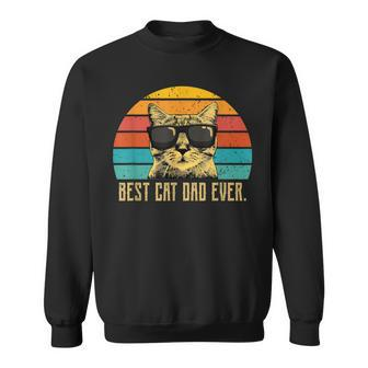 Best Cat Dad Ever Fathers Day Vintage Retro Sweatshirt - Seseable