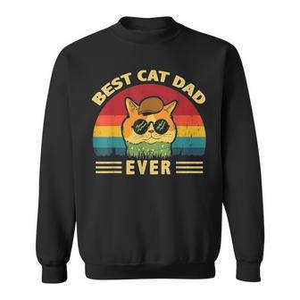 Best Cat Dad Ever Funny Cat Dad Fathers Day Vintage Gift Sweatshirt - Seseable