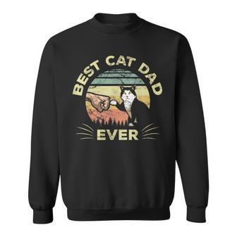 Best Cat Dad Ever Kitten Fist Bump Cute Pet Owner Father Gift For Mens Sweatshirt | Mazezy