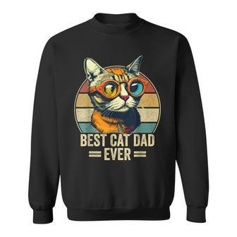 Best Cat Dad Ever Vintage Funny Cat Dad Fathers Day Sweatshirt - Seseable