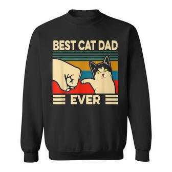 Best Cat Dad Ever Vintage Men Bump Fit Fathers Day Gift V2 Sweatshirt - Seseable