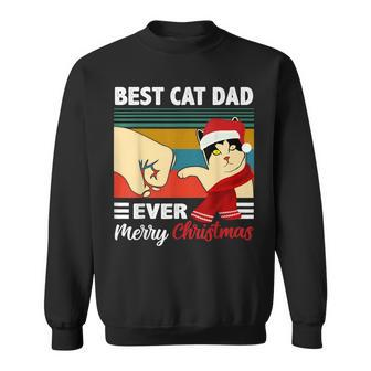 Best Cat Dad Funny Ever Vintage Cats Lover Christmas Sweatshirt - Seseable