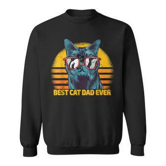Best Cat Daddy Vintage Eighties Style Cat Retro Distressed Sweatshirt - Seseable
