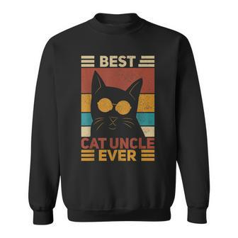 Best Cat Uncle Ever Men Cat Lover Black Cat Themed Funny Cat Gift For Mens Sweatshirt - Seseable