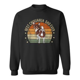 Best Chihuahua Dad Ever Retro Sunset Chiwawa Gifts Dog Daddy Gift For Mens Sweatshirt | Mazezy