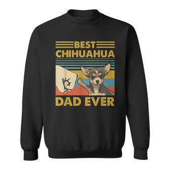 Best Chihuahua Dad Ever Retro Vintage Sunset Sweatshirt | Mazezy