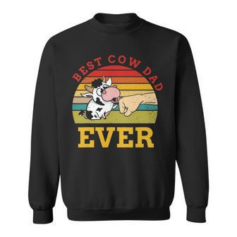 Best Cow Dad Ever Funny Cow Farmer Design Sweatshirt - Seseable