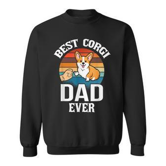 Best Dog Dad Ever Corgi Retro Vintage Sweatshirt - Seseable