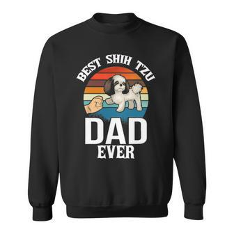 Best Dog Dad Ever Shih Tzu Retro Vintage Sweatshirt - Seseable