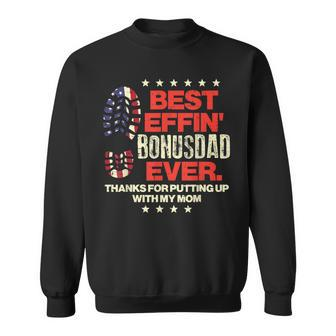 Best Effin Bonusdad Ever Us Flag Boot Step Dad Fathers Day Gift For Mens Sweatshirt | Mazezy