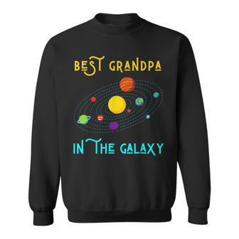 Best Grandpa In The Galaxy Funny Milky Way Dad Science Space Sweatshirt | Mazezy