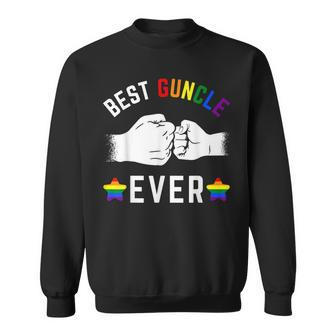 Best Guncle Ever Rainbow Colors Fistbump Pride Gay Uncle Gift For Mens Sweatshirt - Seseable
