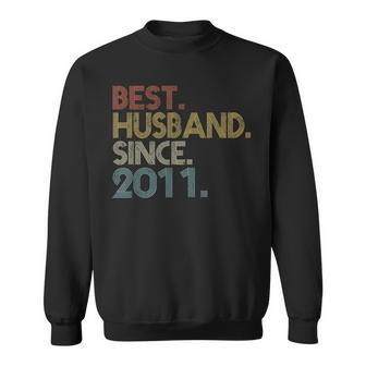 Best Husband Since 2011 Vintage Retro Wedding Anniversary Sweatshirt - Seseable