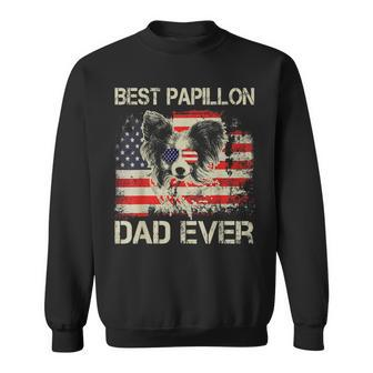 Best Papillon Dad Ever American Gift For Mens Sweatshirt | Mazezy