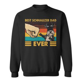 Best Schnauzer Dad Ever Vintage Pet Animal Dog Fist Bump Sweatshirt - Seseable
