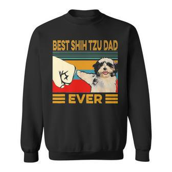 Best Shih Tzu Dad Ever Retro Vintage V2 Sweatshirt - Seseable