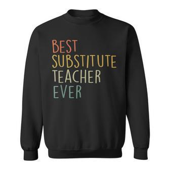 Best Substitute Teacher Ever Cool Vintage Christmas Gift Sweatshirt - Seseable