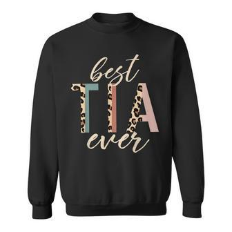 Best Tia Ever Gifts Aunt Leopard Print Mothers Day Sweatshirt - Seseable