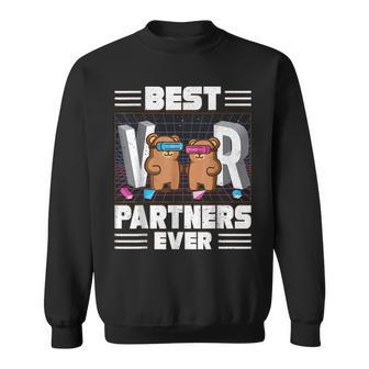Best Vr Partners Ever Virtual Reality Vr Bear Lover Couples Men Women Sweatshirt Graphic Print Unisex - Seseable