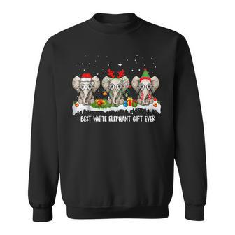 Best White Elephant Gift Ever Lights Santa Hat Funny Xmas Men Women Sweatshirt Graphic Print Unisex - Thegiftio UK