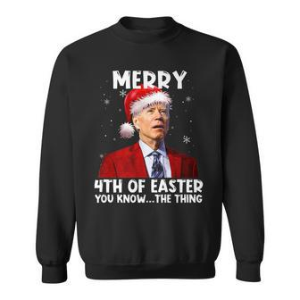 Biden Santa Christmas Merry 4Th Of Easter You Know The Thing Sweatshirt - Seseable