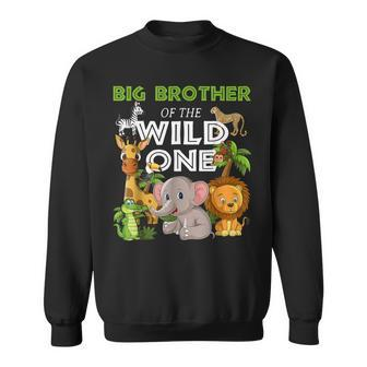Big Brother Of The Wild One Zoo Birthday 1St Safari Jungle Sweatshirt - Seseable